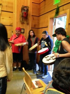 Klallam singers and drummers